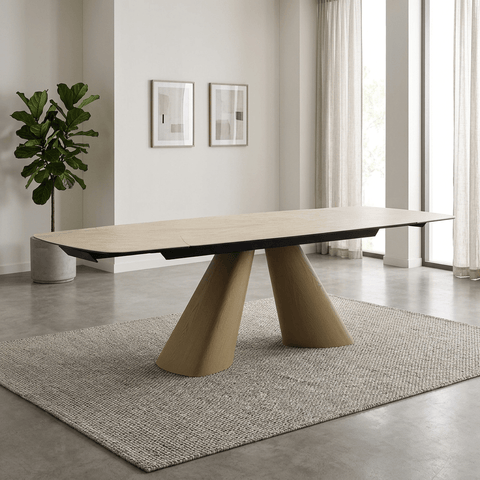 Arlo Cream Ceramic 180-260cm Extending Dining Table