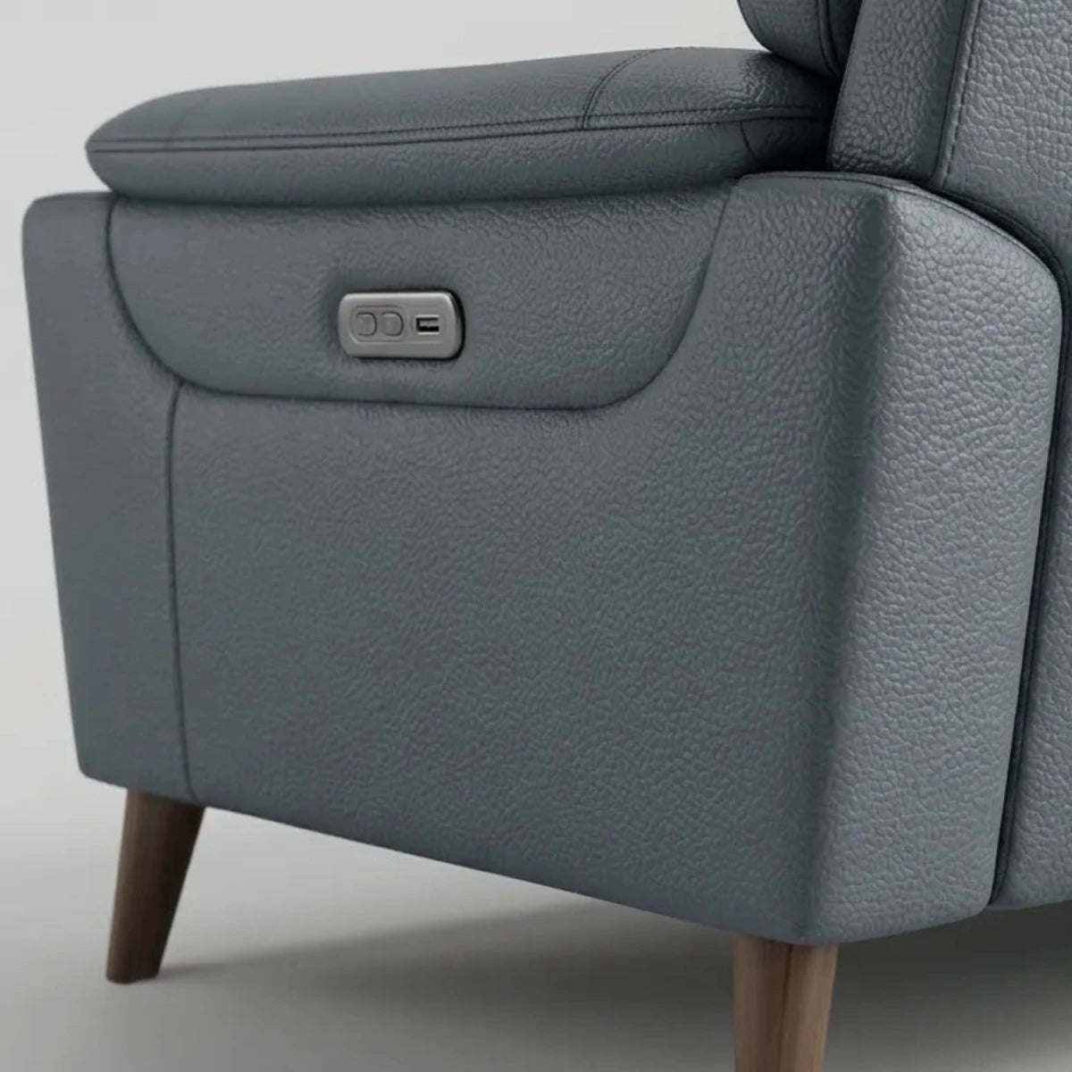 Premium leather upholstery with smooth texture and luxurious finish.