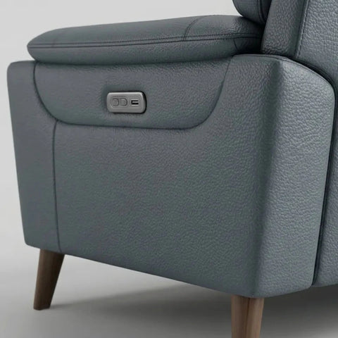 Premium leather upholstery with smooth texture and luxurious finish.