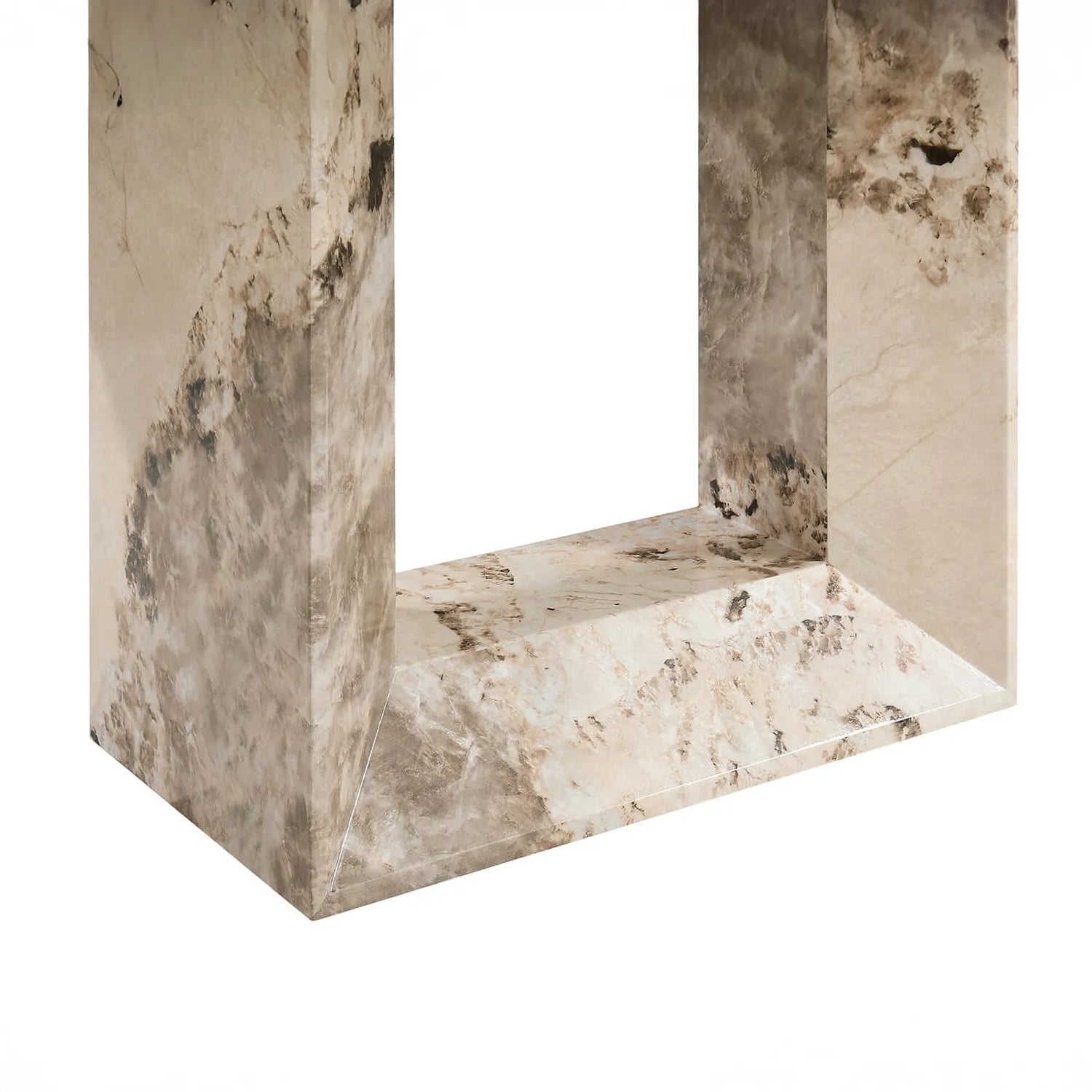 Arsenal Mottled Mocha Marble Dining Table with 4 Apollo Swivel Dining Chairs - Pendle Village Furniture