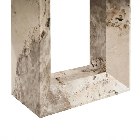 Arsenal Mottled Mocha Marble Dining Table with 4 Apollo Swivel Dining Chairs - Pendle Village Furniture
