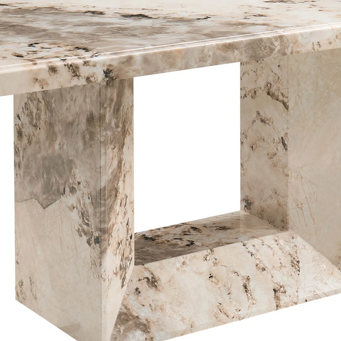 Base Close Up of Arsenal 200cm Mottled Mocha Marble Dining Table