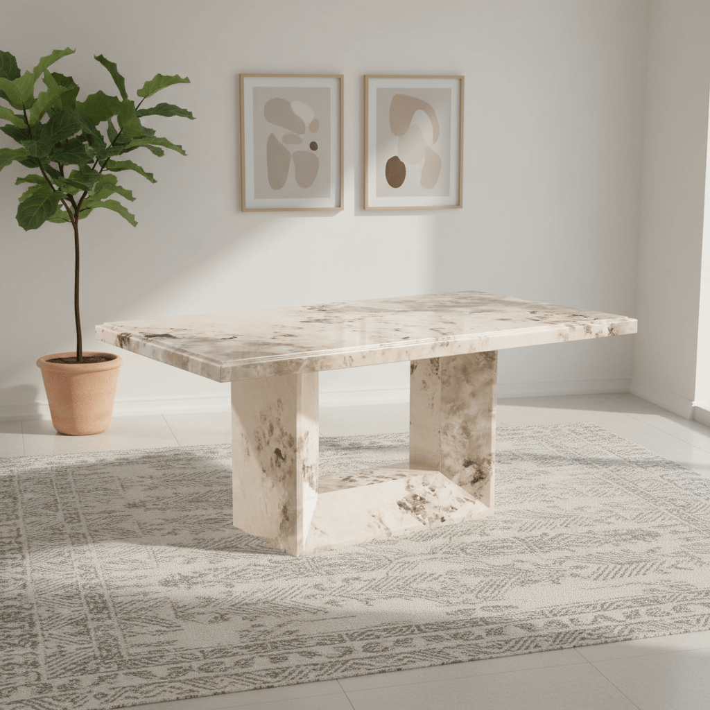 Arsenal Mottled Mocha Marble Coffee Table
