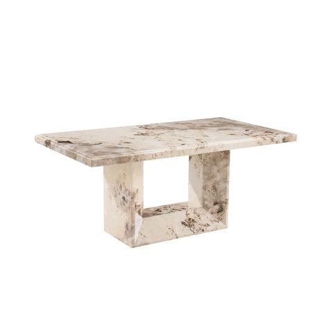 Arsenal Mottled Mocha Marble Coffee Table - Pendle Village Furniture
