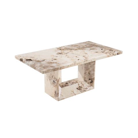 Arsenal Mottled Mocha Marble Coffee Table - Pendle Village Furniture