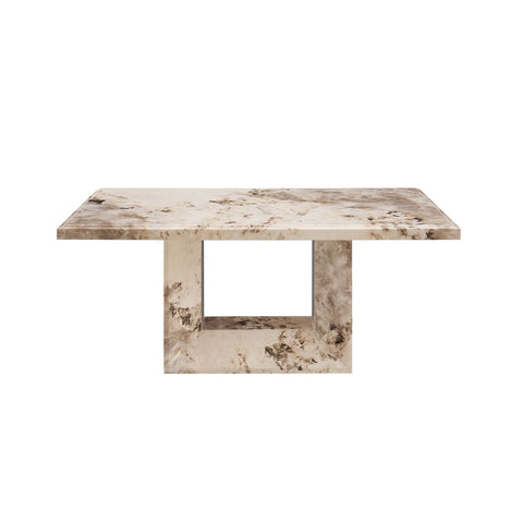 Arsenal Mottled Mocha Marble Coffee Table - Pendle Village Furniture