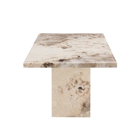 Arsenal Mottled Mocha Marble Coffee Table - Pendle Village Furniture