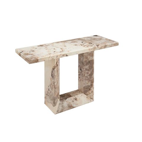 Arsenal Mottled Mocha Marble Console Table - Pendle Village Furniture