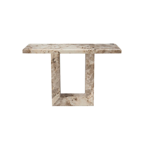 Arsenal Mottled Mocha Marble Console Table - Pendle Village Furniture