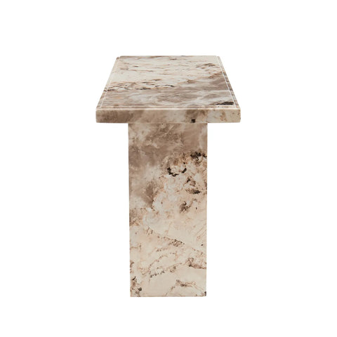 Arsenal Mottled Mocha Marble Console Table - Pendle Village Furniture