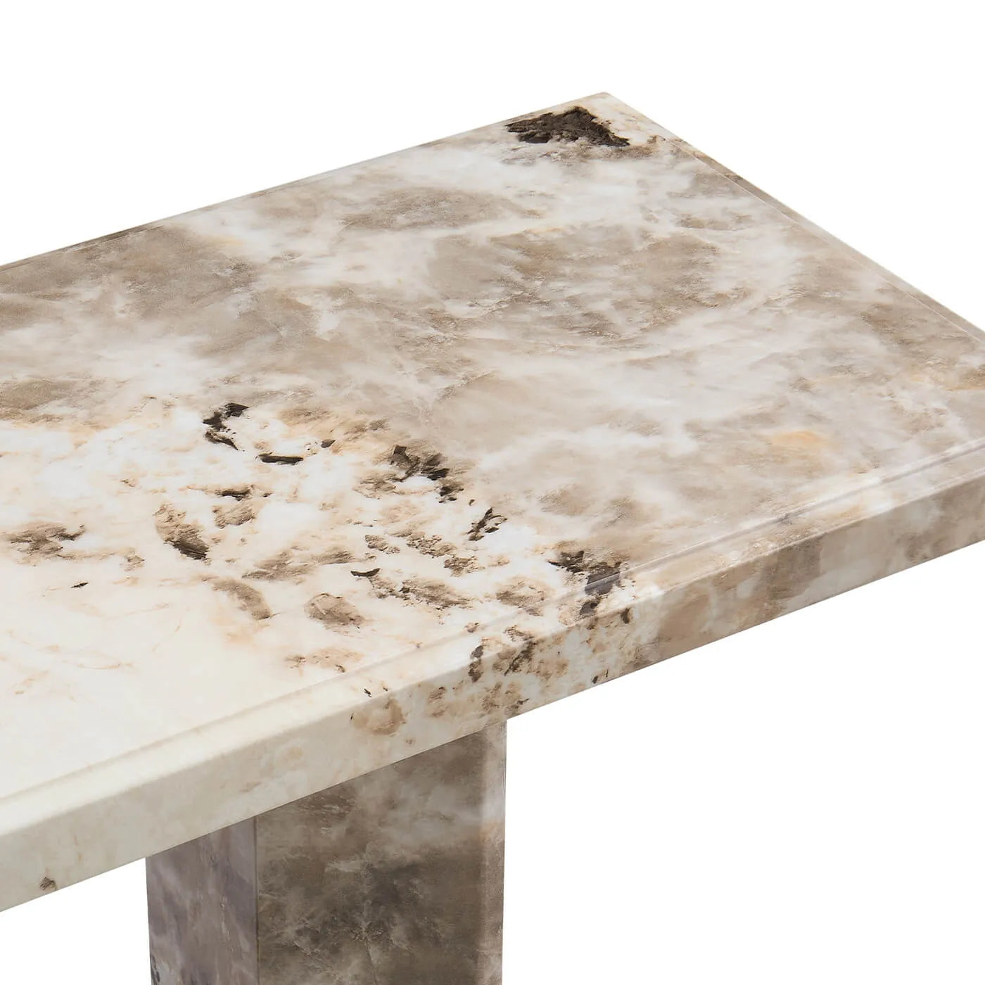 Arsenal Mottled Mocha Marble Console Table - Pendle Village Furniture