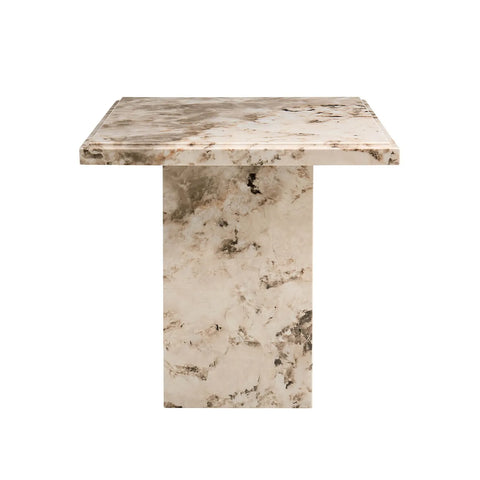 Arsenal Mottled Mocha Marble Lamp Table - Pendle Village Furniture