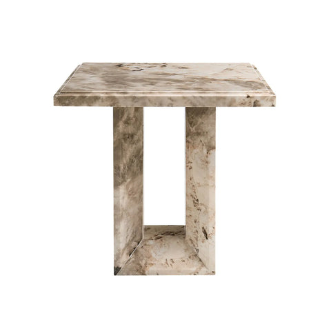Arsenal Mottled Mocha Marble Lamp Table - Pendle Village Furniture