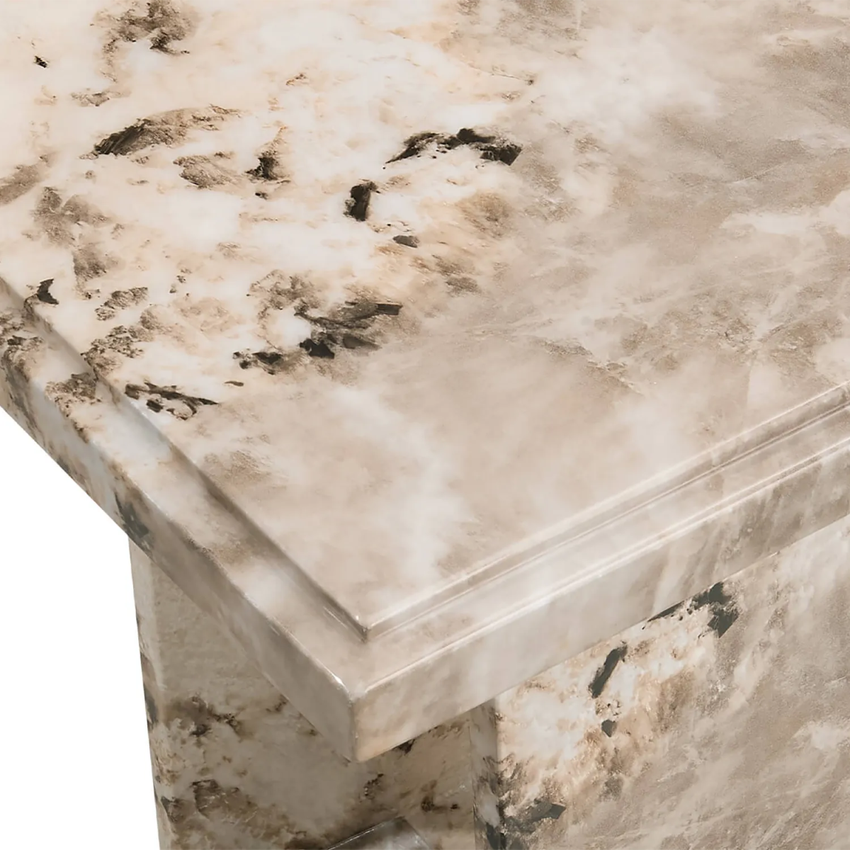 Arsenal Mottled Mocha Marble Lamp Table - Pendle Village Furniture