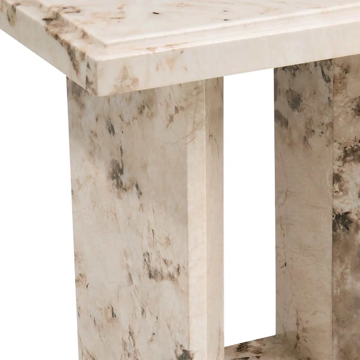 Arsenal Mottled Mocha Marble Lamp Table - Pendle Village Furniture