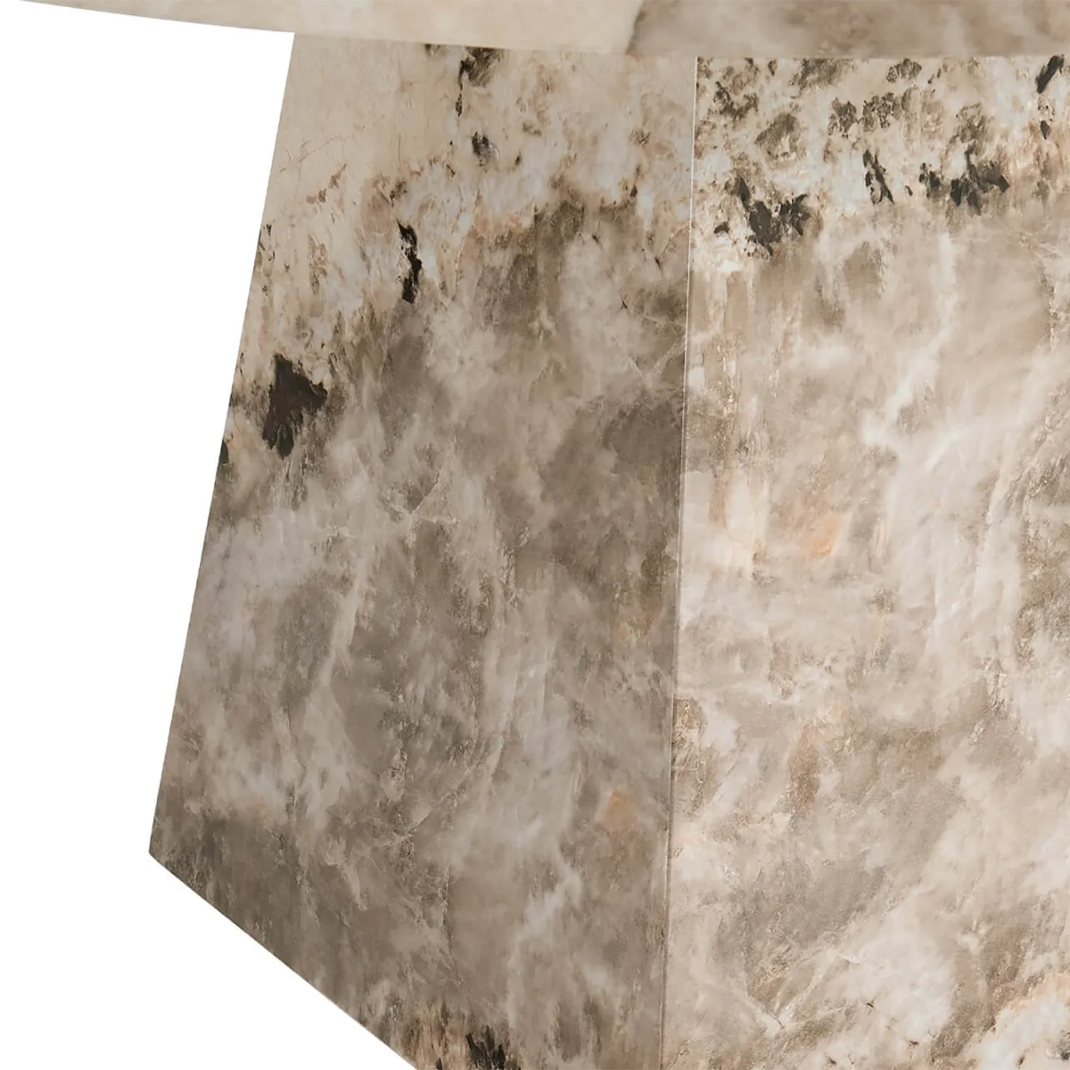 Pedestal Base of Arsenal Round Mottled Mocha Marble Dining Table 