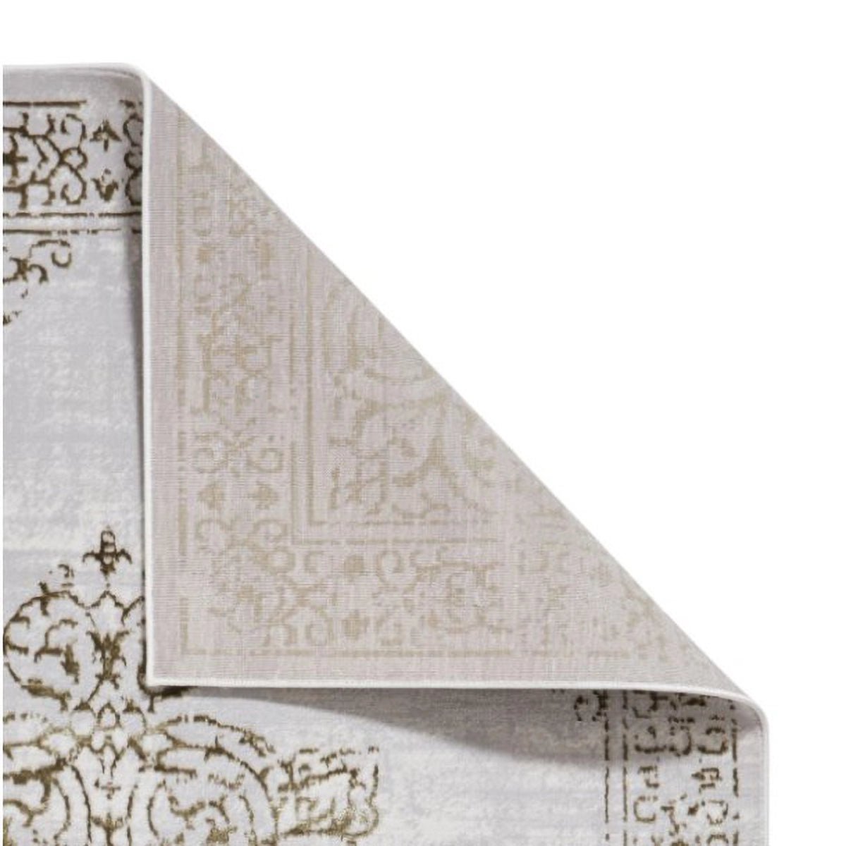 Artemis B9076A Gold and Silver Rug with metallic finish - Backing