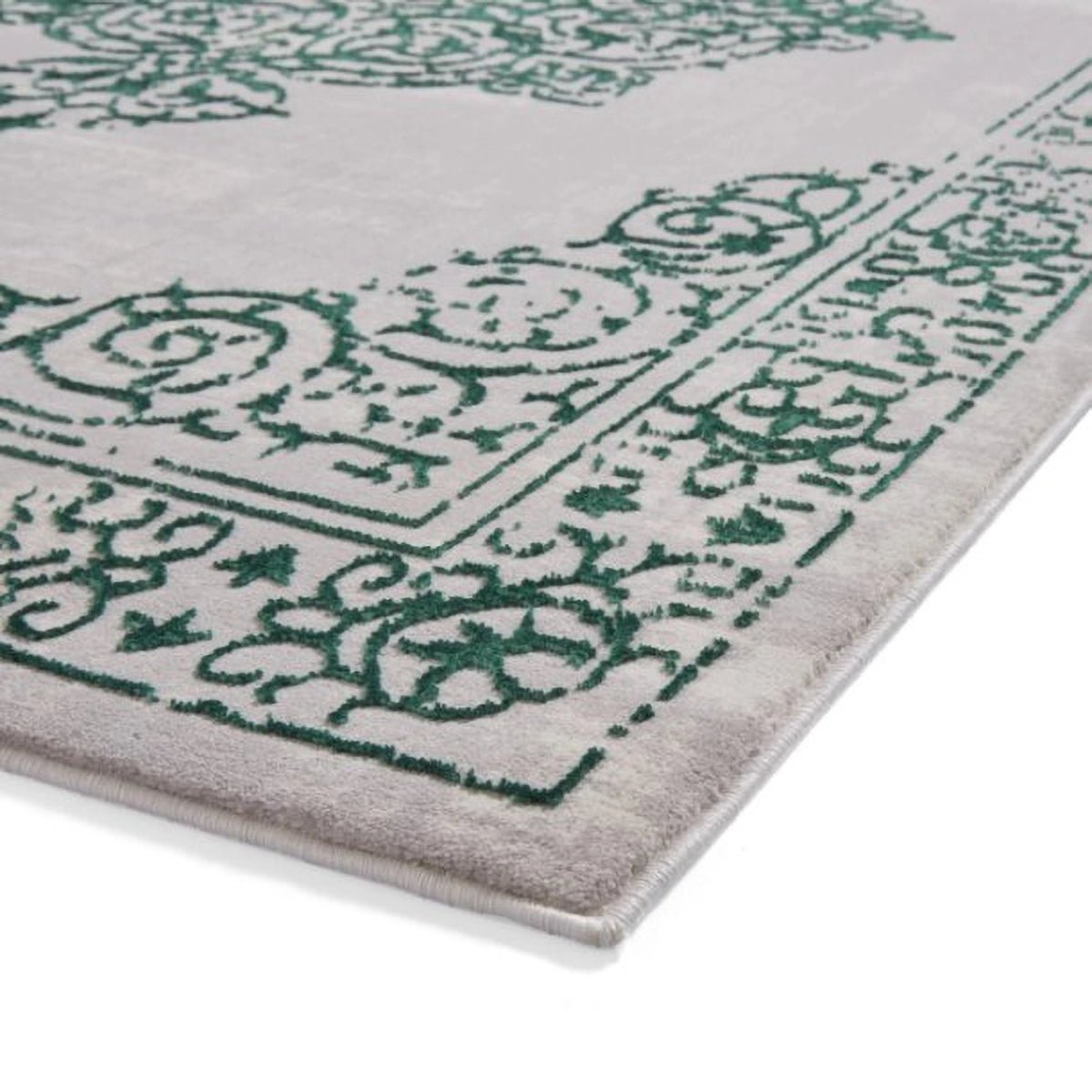 Artemis Green & Silver Rug B9076A | Metallic Modern Rug