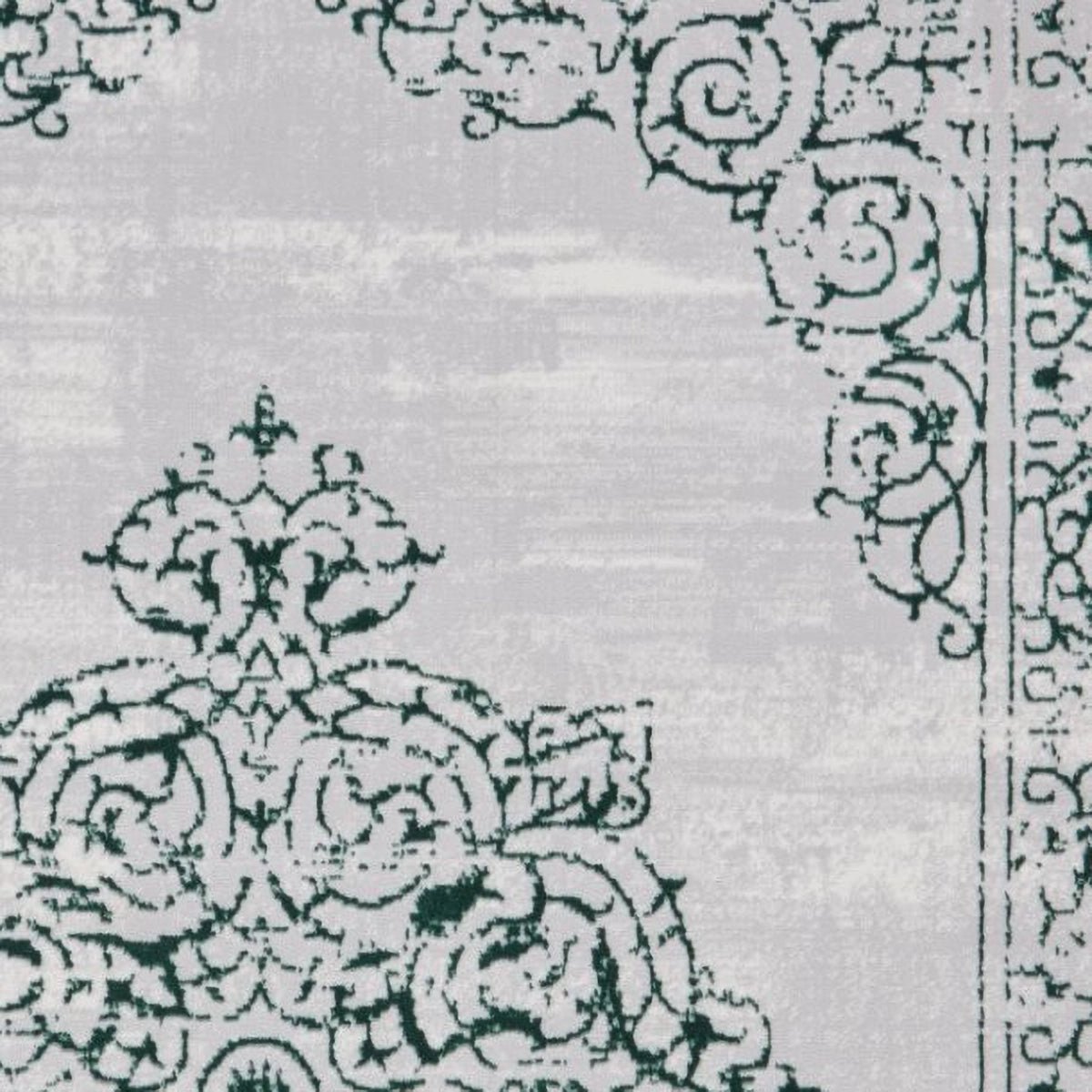 Artemis B9076A Green and Silver Rug with metallic finish