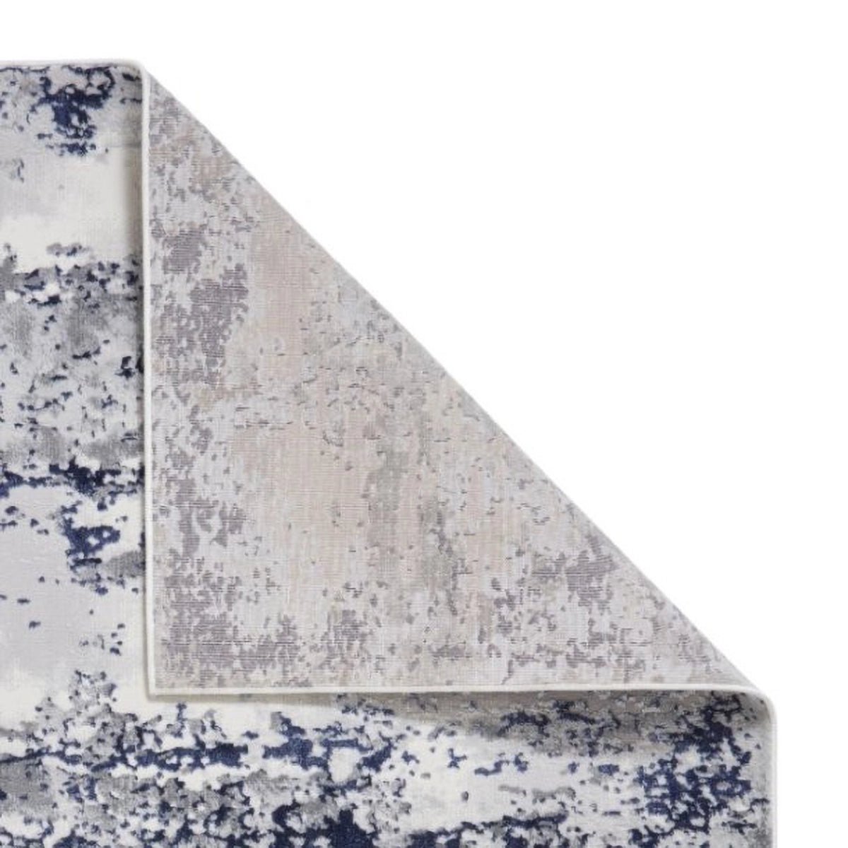 Artemis B9289A modern abstract blue rug with metallic detailing