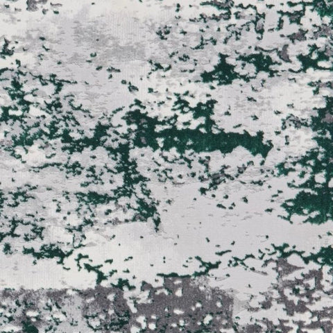 Artemis B9289A modern abstract green rug with metallic detailing - Close up