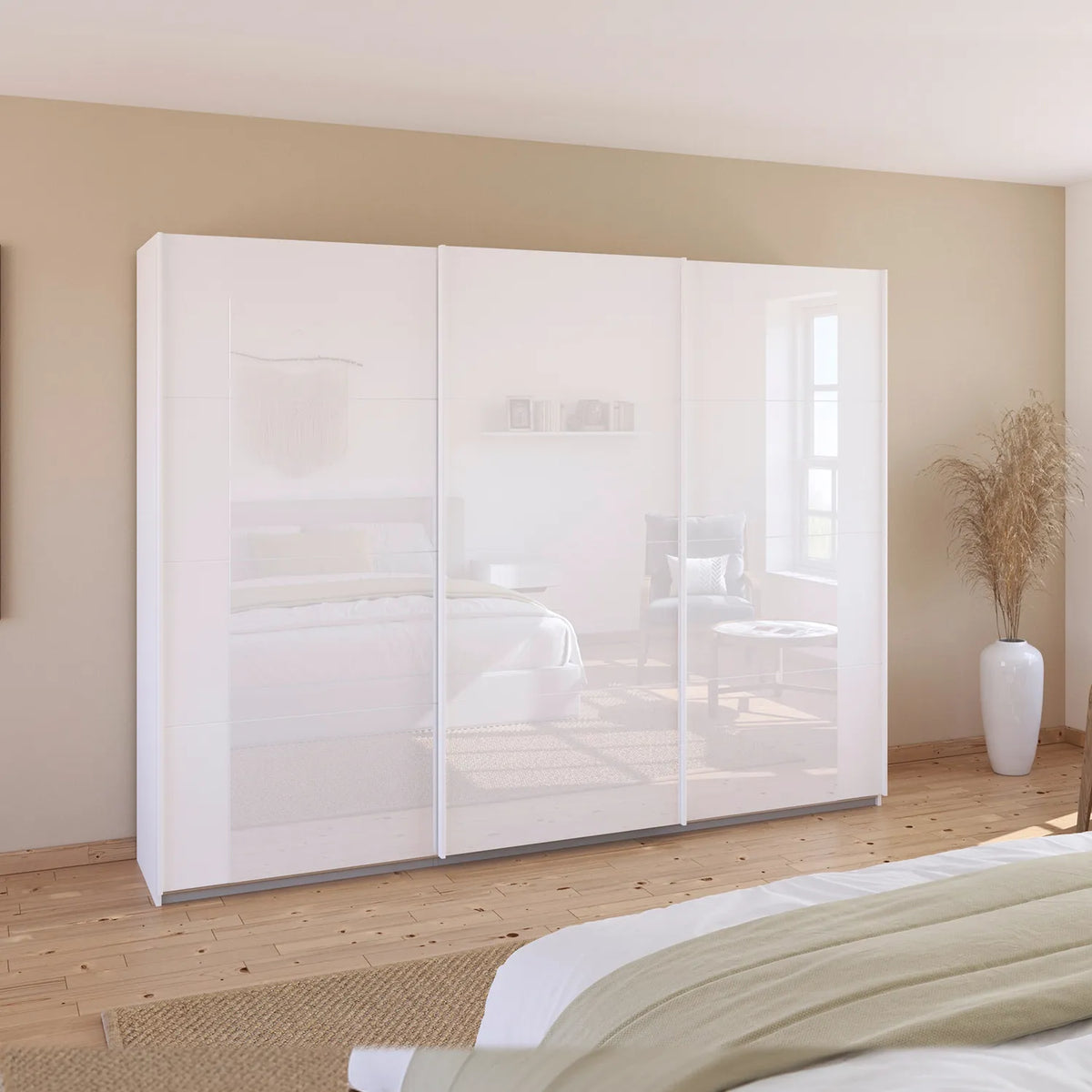 Artemis White 3 Door Sliding Wardrobe - W271cm - Pendle Village Furniture