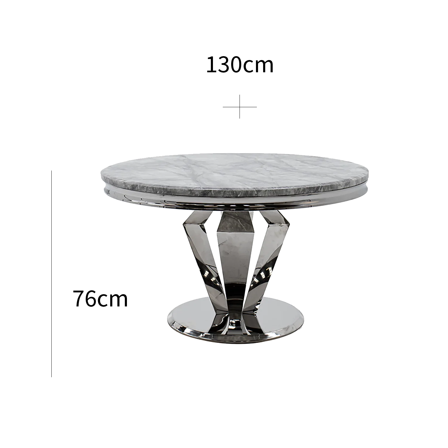 Vida Living Arturo Round Marble Dining Table with 4 Belvedere Chairs