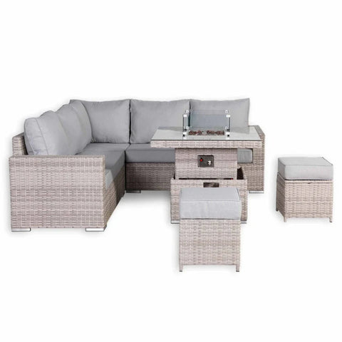 Stylish rattan outdoor seating set for garden dining and relaxation.