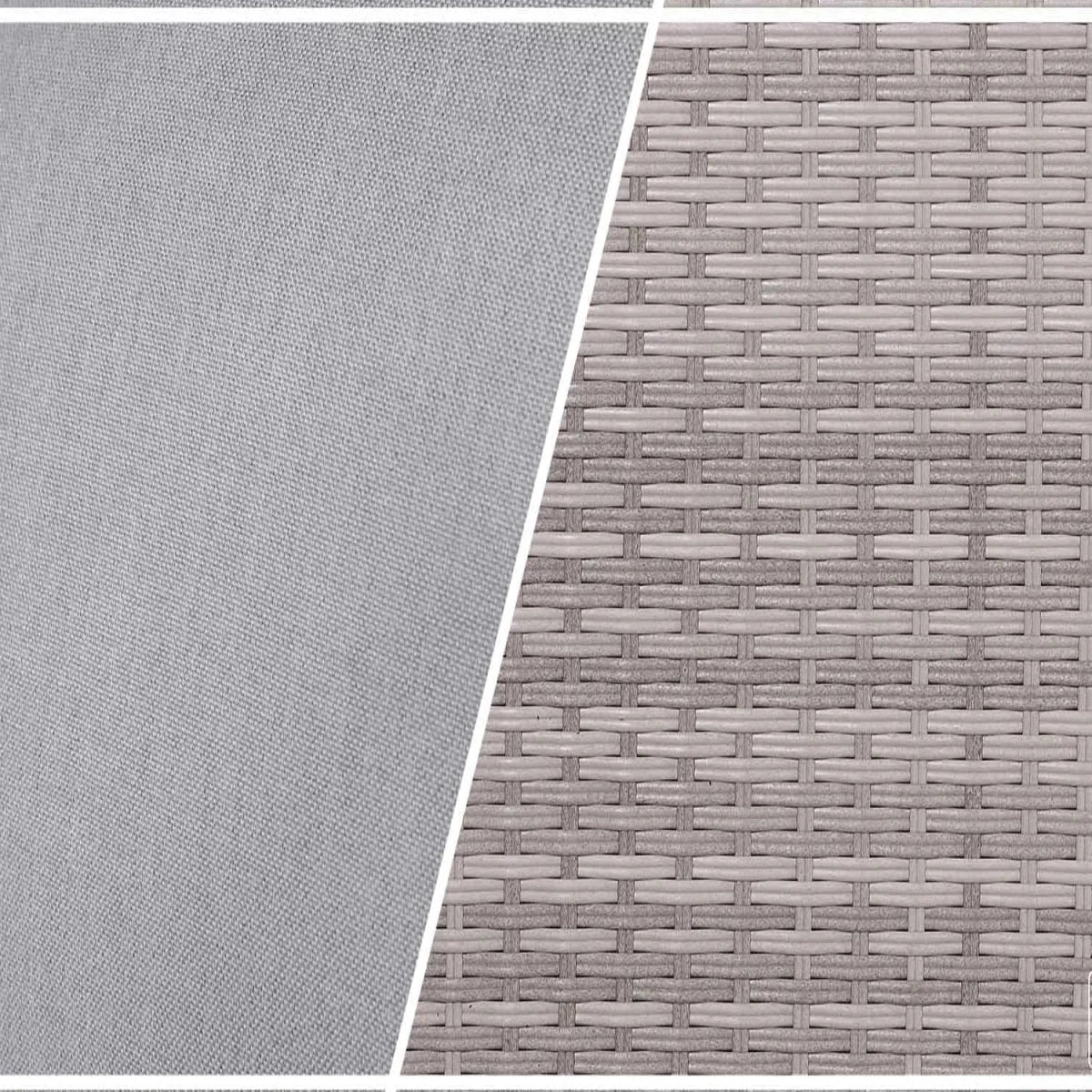 Powder-coated rattan weave structure for garden furniture set.