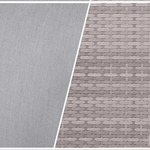 Powder-coated rattan weave structure for garden furniture set.