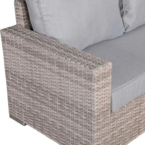 Contemporary corner seating for outdoor living spaces.