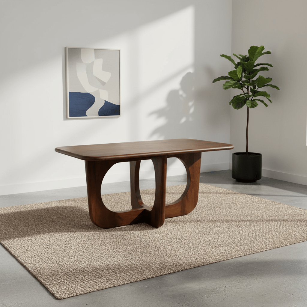 Asha 6 Seater Rectangle Solid Mango Wood Dining Table