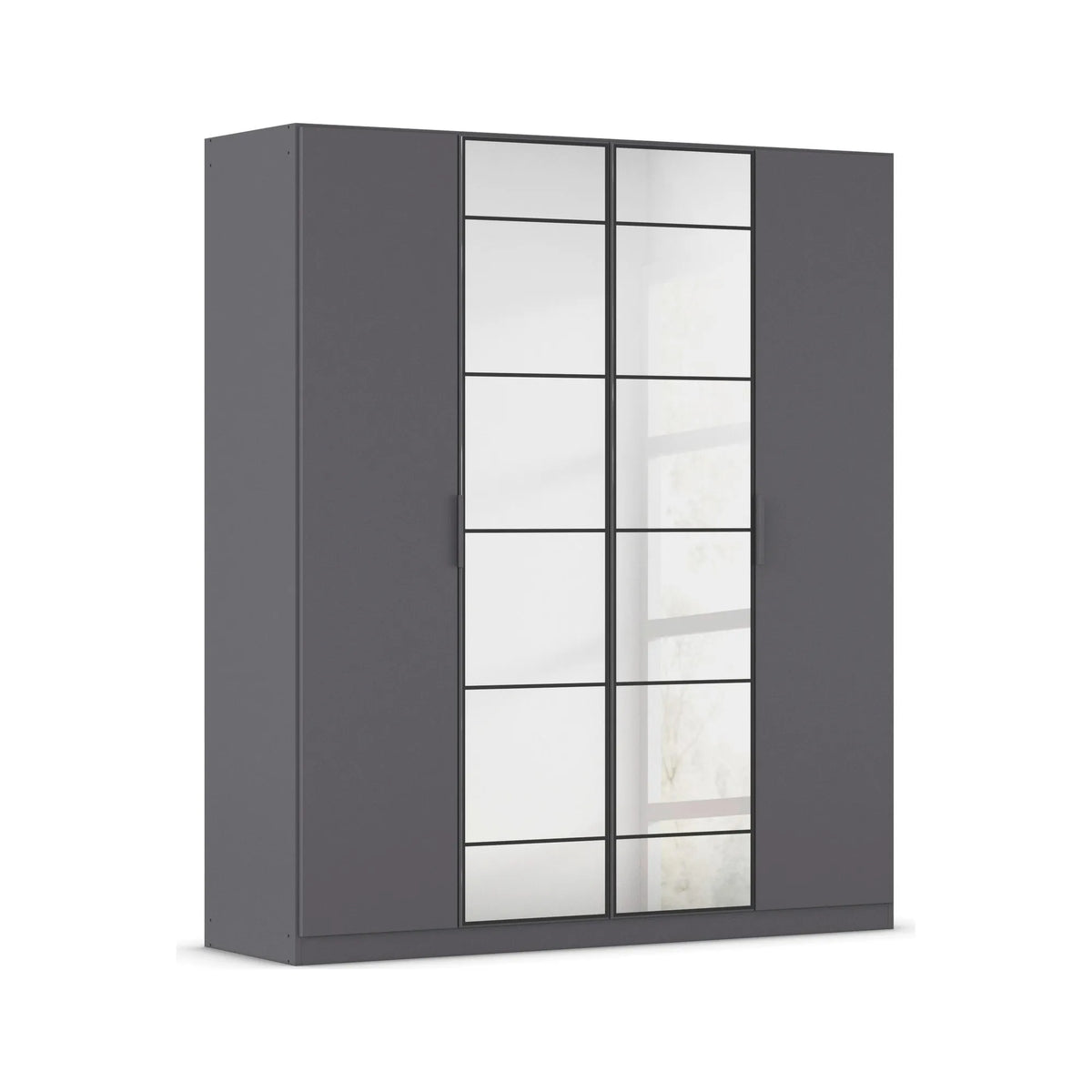Ashworth 181cm 4 Door Hinged Wardrobe – Metallic Grey - Pendle Village Furniture