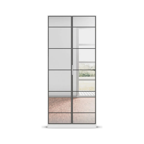 Ashworth Alpine White 2 Door Mirrored Hall Cupboard - Pendle Village Furniture