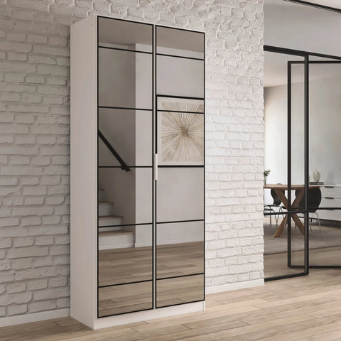 Ashworth Alpine White 2 Door Mirrored Hall Cupboard - Pendle Village Furniture