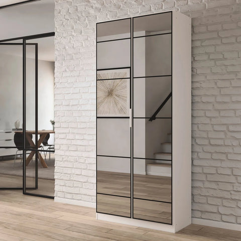 Ashworth Alpine White 2 Door Mirrored Hall Cupboard - Pendle Village Furniture