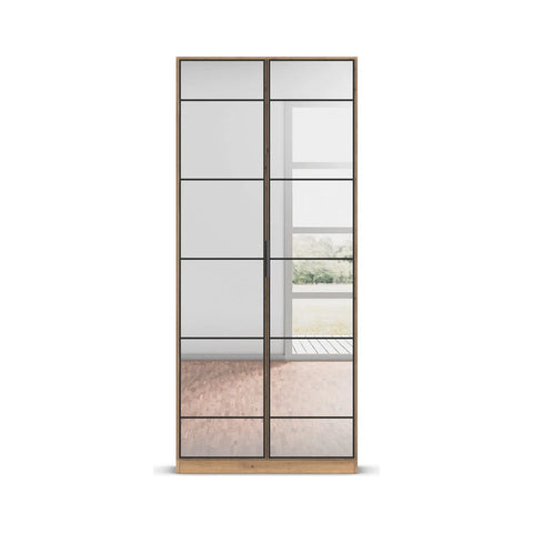 Ashworth Artisan Oak 2 Door Mirrored Hall Cupboard - Pendle Village Furniture