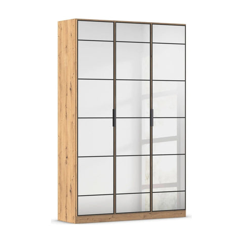 Ashworth Artisan Oak 3 Door Mirrored Hall Cupboard W136cm