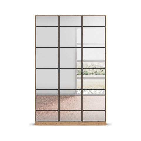 Ashworth Artisan Oak 3 Door Mirrored Hall Cupboard W136cm