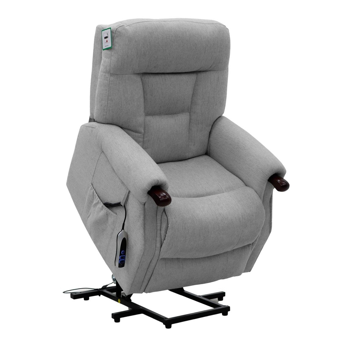Gray recliner chair on a white background