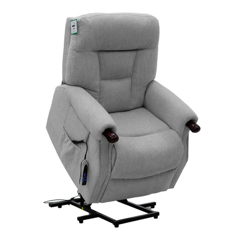 Gray recliner chair on a white background