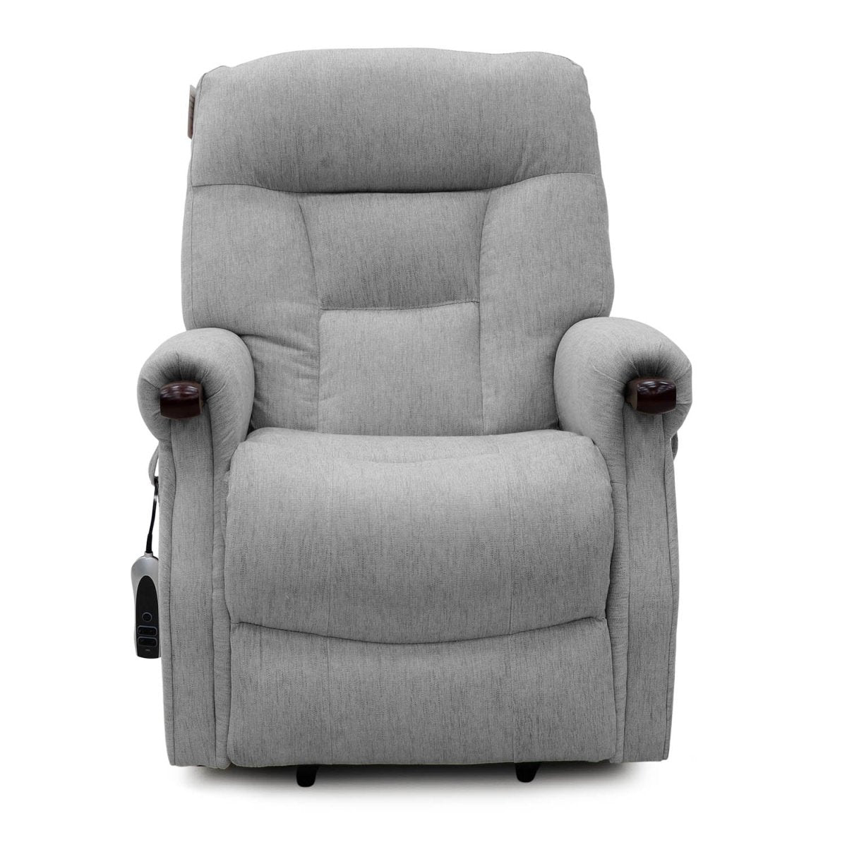 Gray Rise and recliner chair on a white background