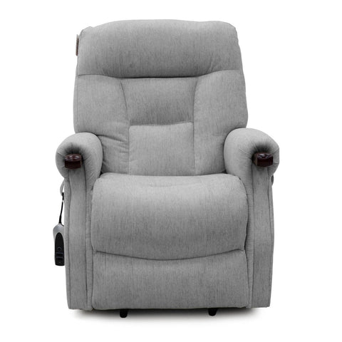Gray Rise and recliner chair on a white background