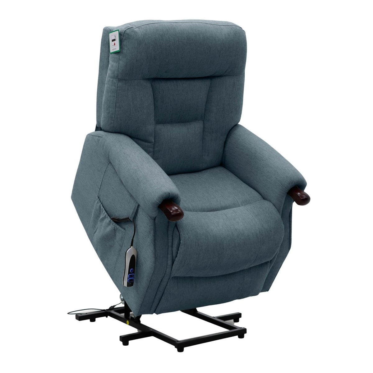 Steel Blue riser  recliner chair on a white background