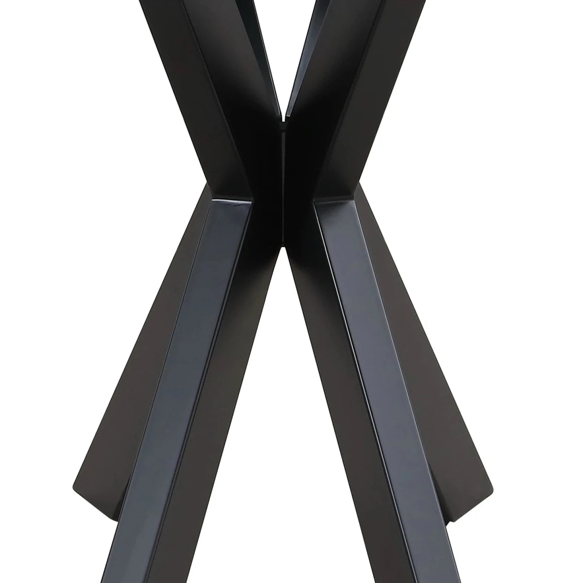 Close up of Base of Industrial style console table for living room