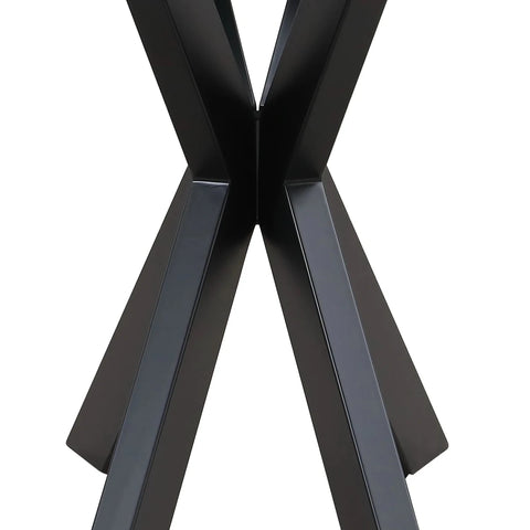 Close up of Base of Industrial style console table for living room
