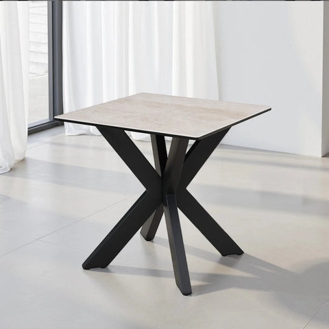 Modern ceramic side table with toughened glass top and iron base. Ideal as a lamp table, bedside or sofa side table.