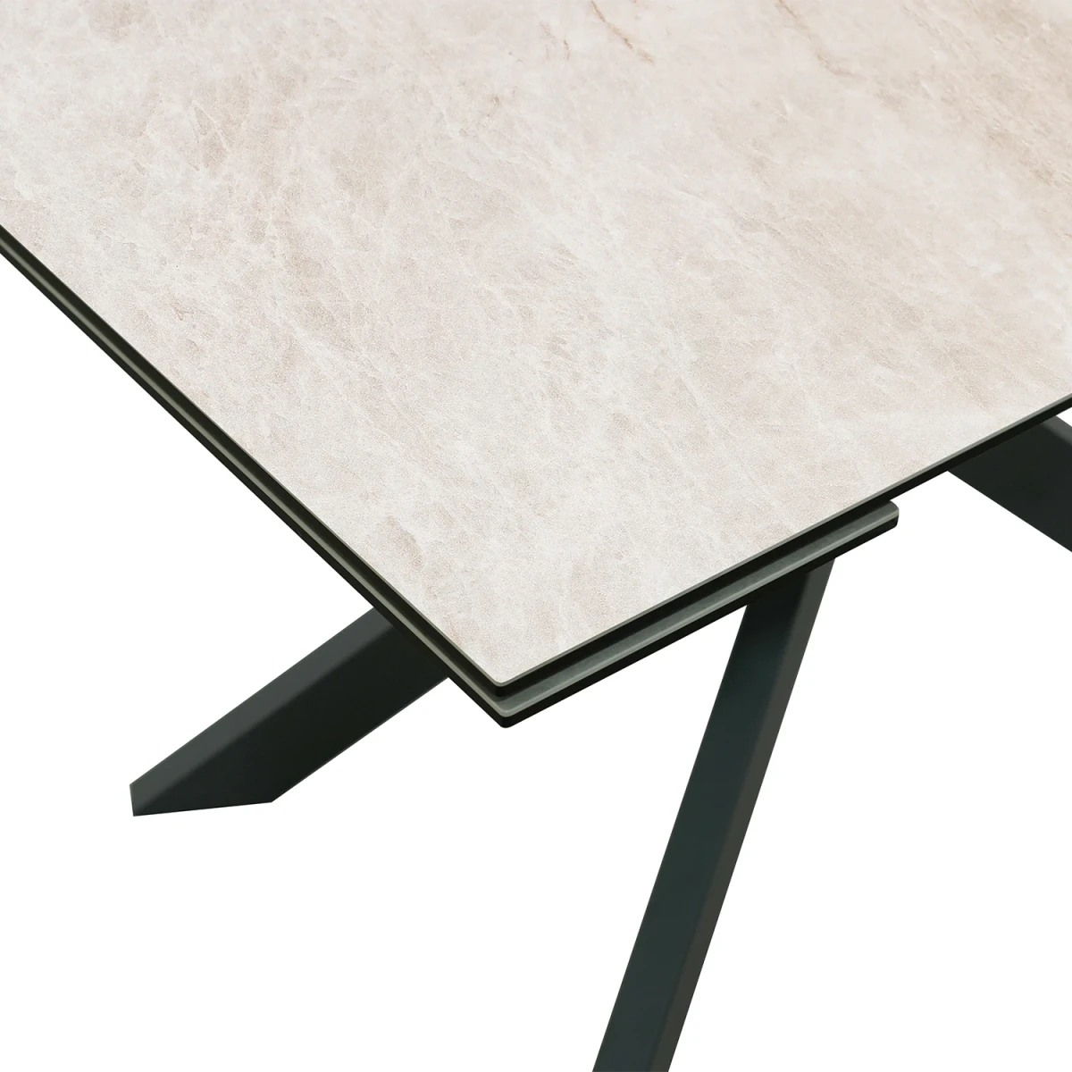 Table top Athena Sand Ceramic Extending Dining Table 130–180cm