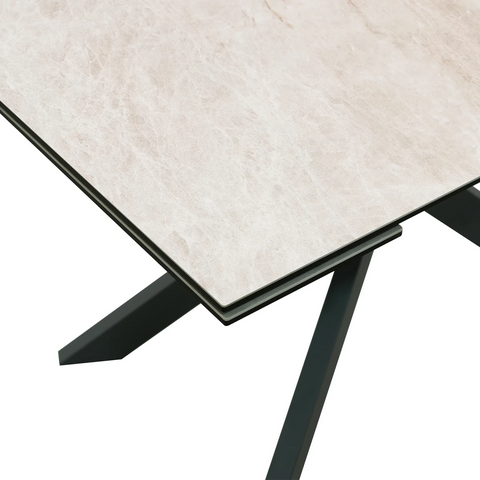 Table top Athena Sand Ceramic Extending Dining Table 130–180cm