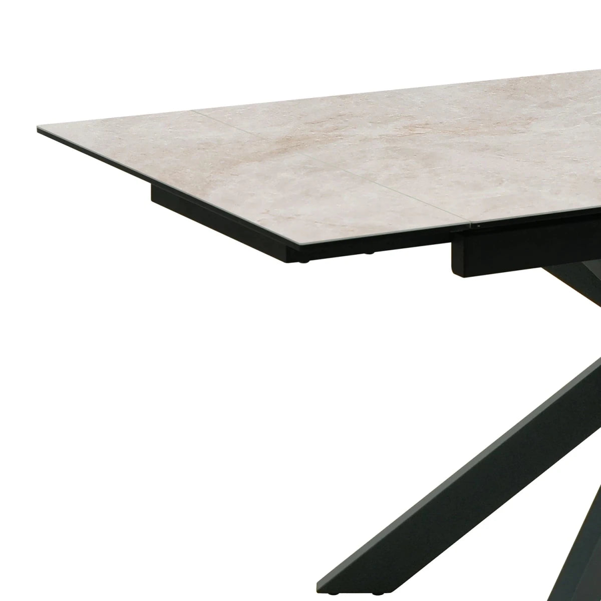 Athena Sand Ceramic Extending Dining Table 130–180cm - Close up